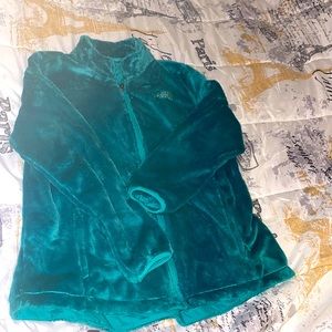 The NorthFace Fleece Jacket Womens 1X Green Full Zip. Worn once!
